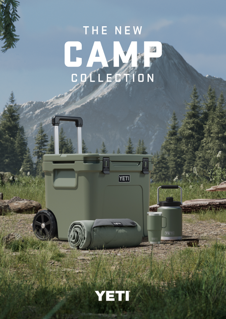 YETI direct mail postcard - The New Camp Collection