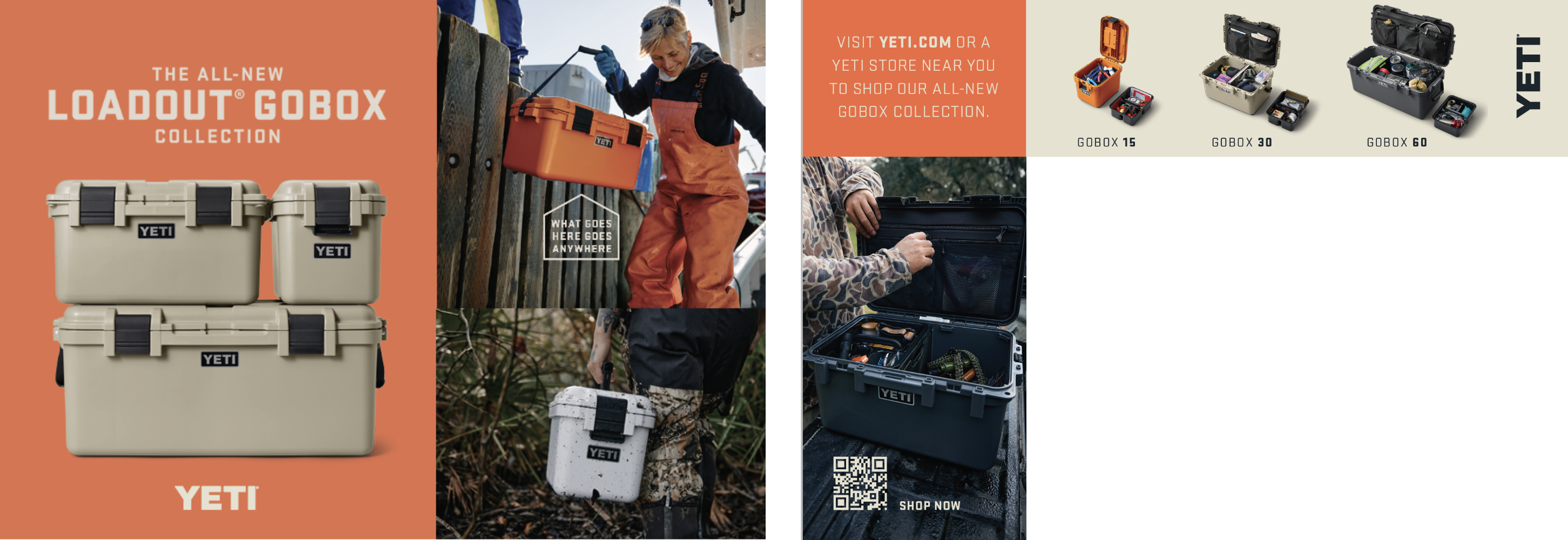 YETI GoBox Collection direct mail postcard - front and back