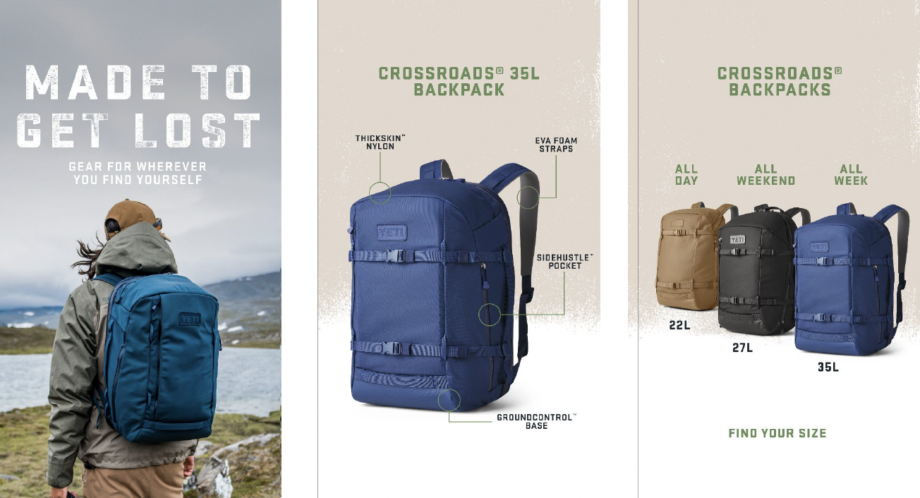 YETI Travel backpack product showcase