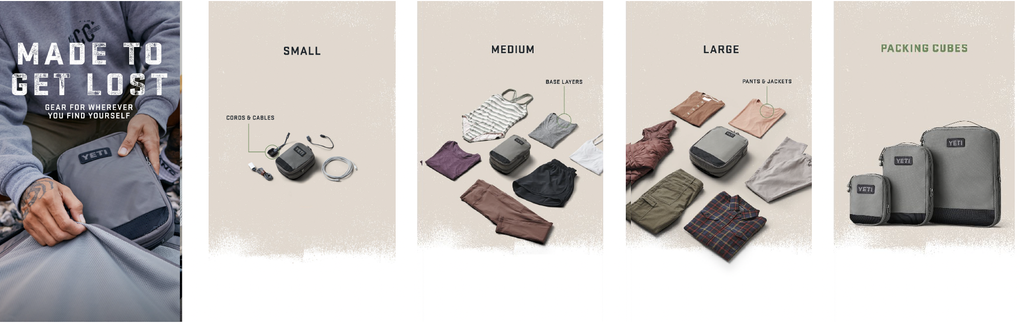 YETI Travel packing cubes showcase