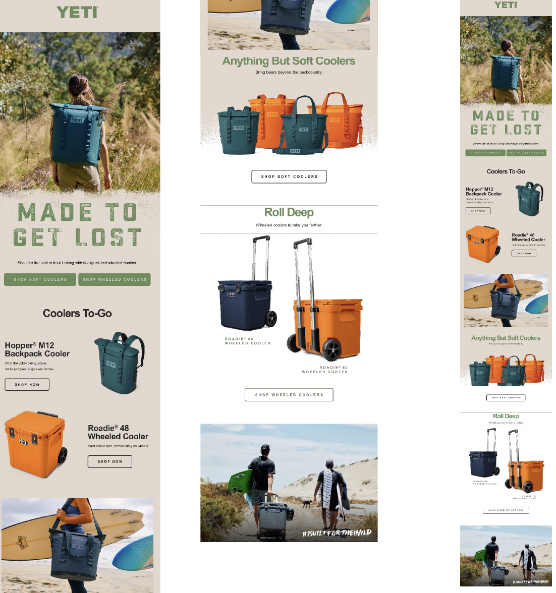 YETI Travel email campaigns