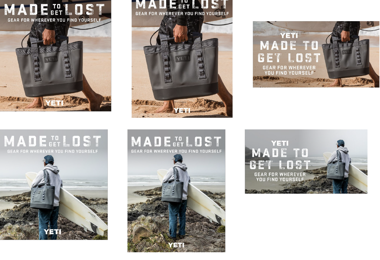 YETI Travel paid social ad formats
